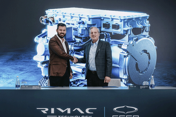 Ceer and Rimac partnership shaking hands